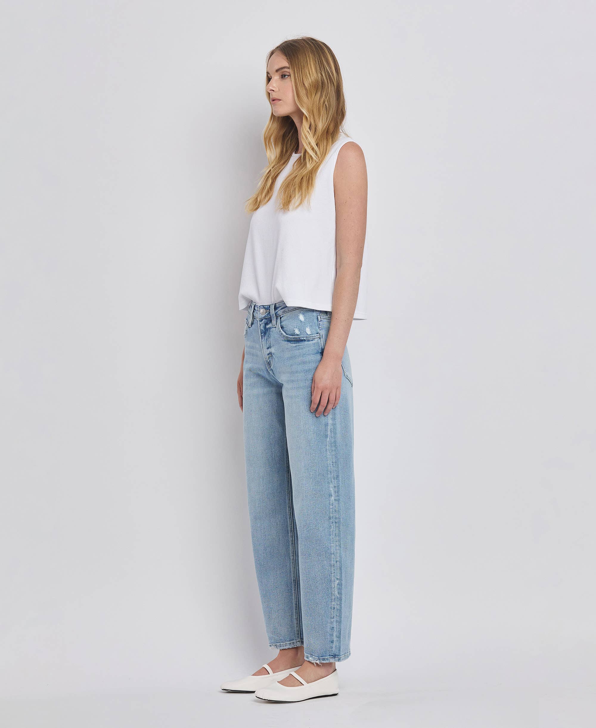 Lovervet by VERVET High Rise Barrel Leg Jeans - Rosie Karma
