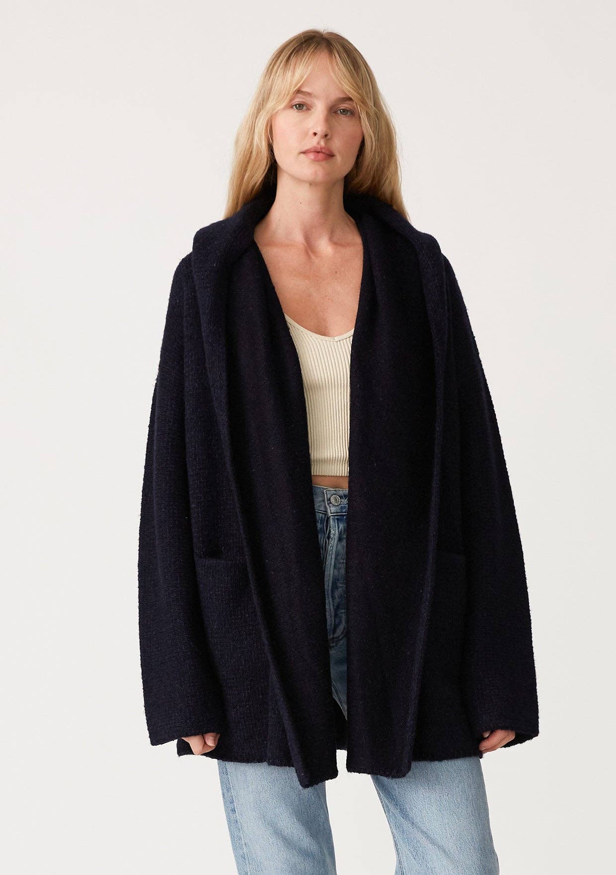 Hooded Edge Oversized Hooded Coatigan