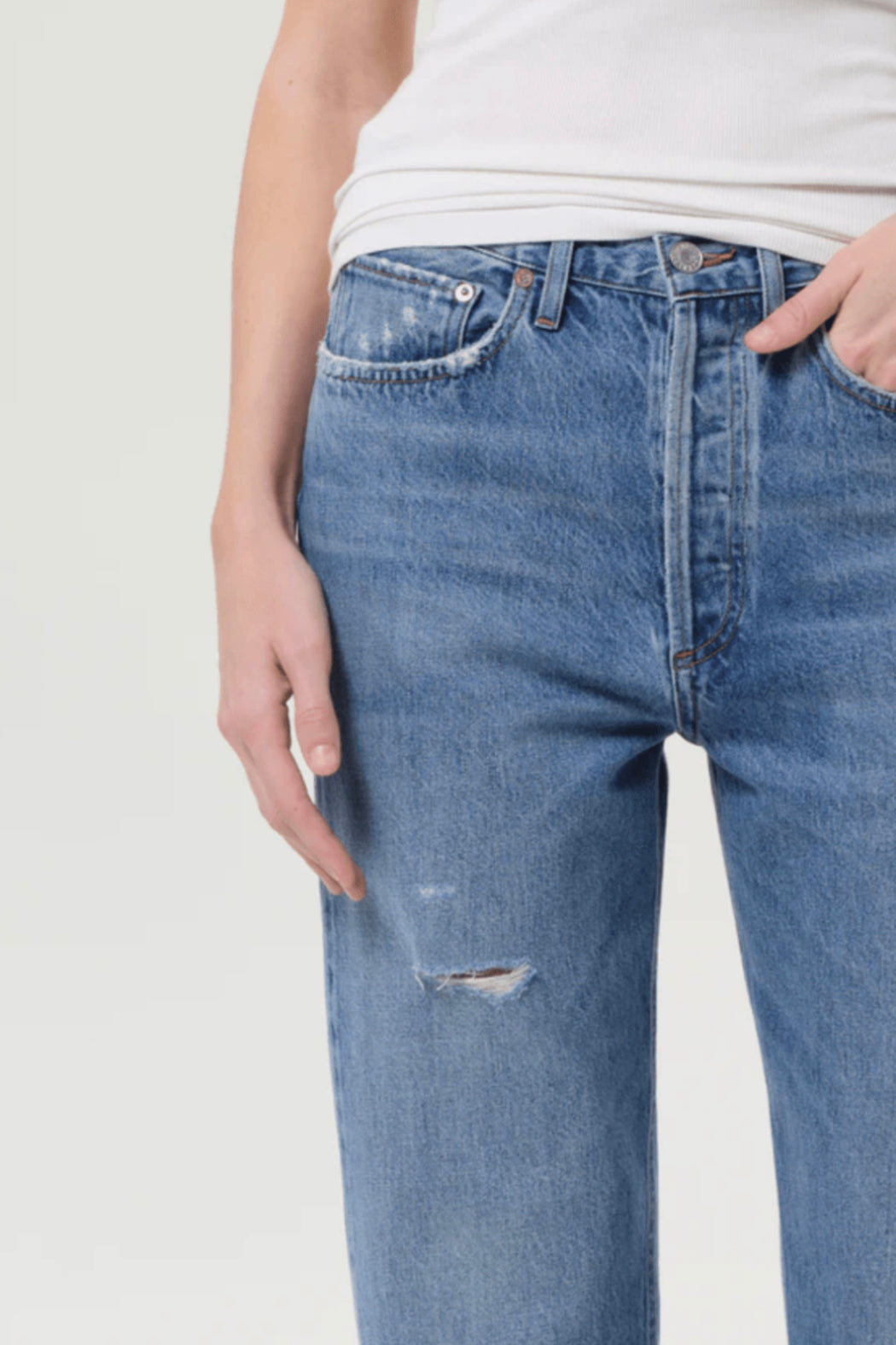 AGOLDE Crop Mid-Rise Straight