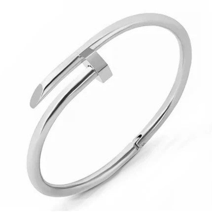 Sahira Axel Nail Bracelet – 18K Gold Plated Edgy Nail Bangle | Hypoallergenic + Tarnish Resistant