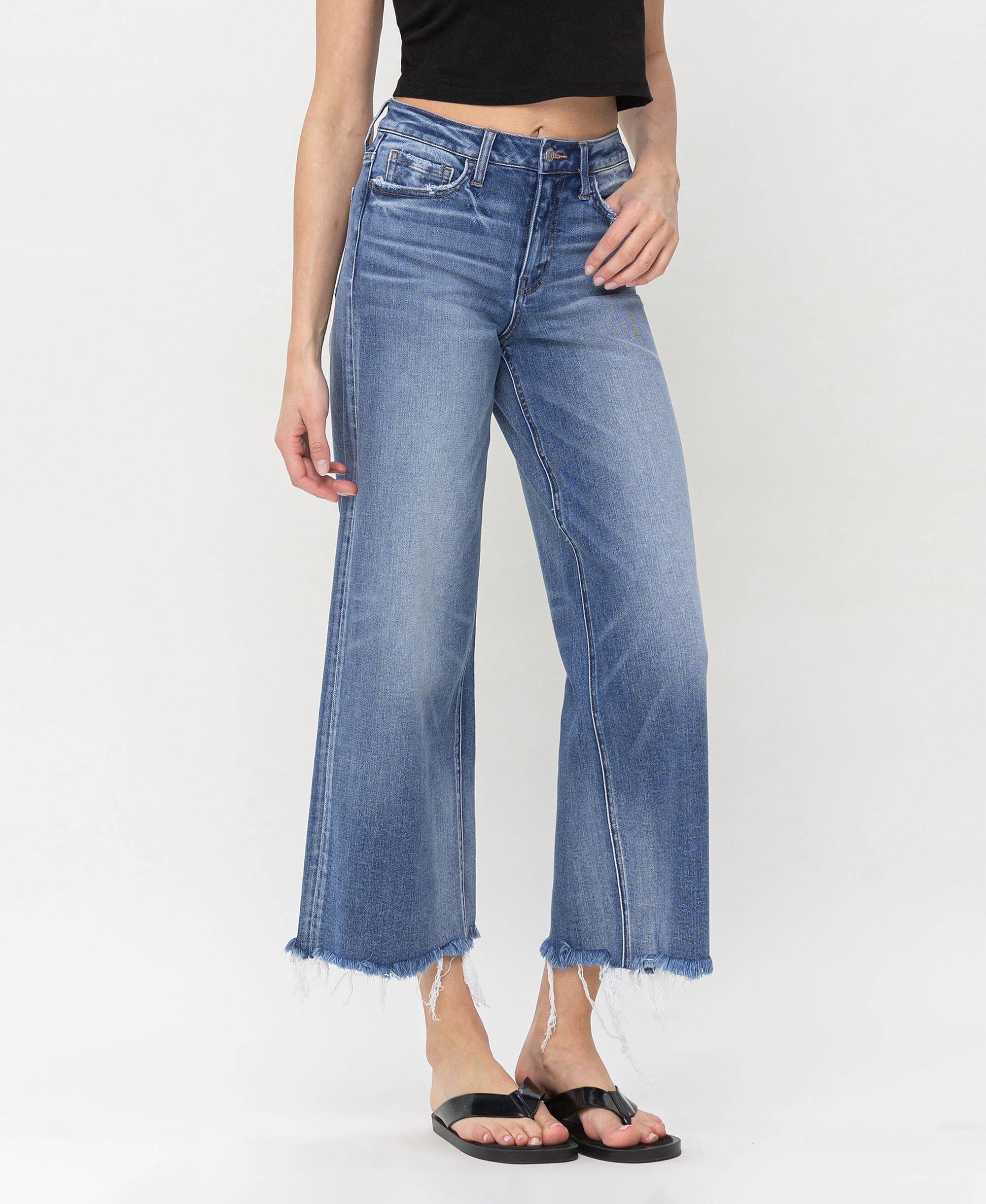 Flying Monkey - High Rise Crop Wide Leg Jeans: Sagacity - Rosie Karma