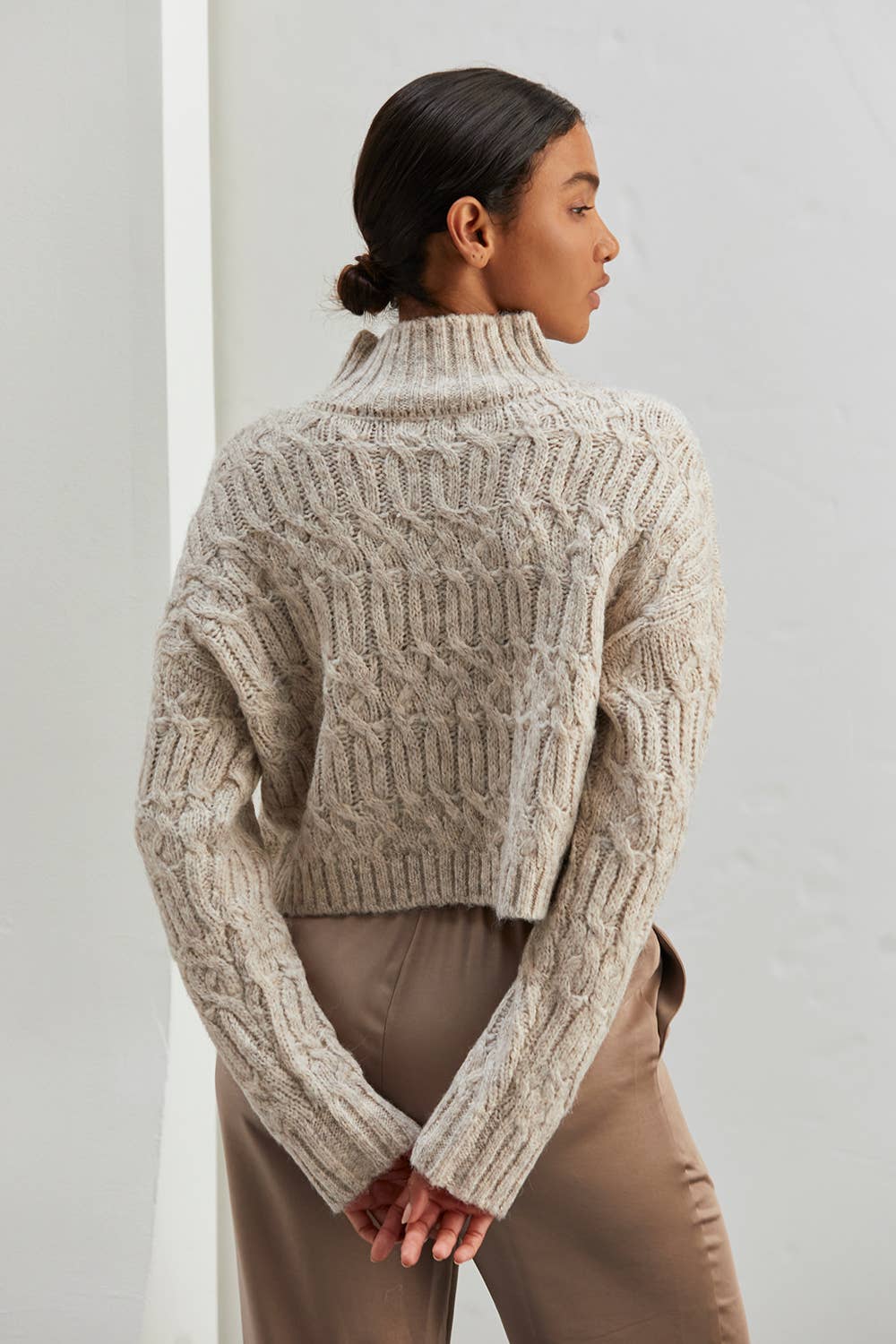 Crescent Lena Mock Neck Cropped Sweater - Rosie Karma