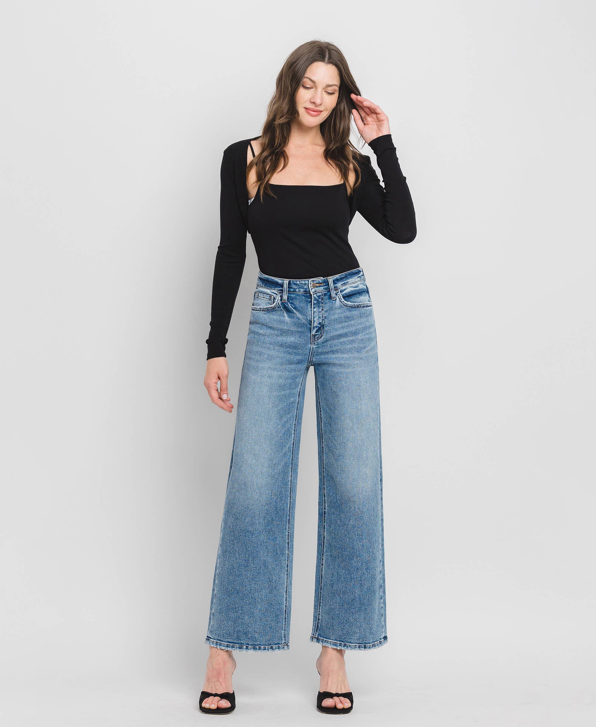 Flying Monkey - HIgh Rise Wide Leg Jeans - Rosie Karma