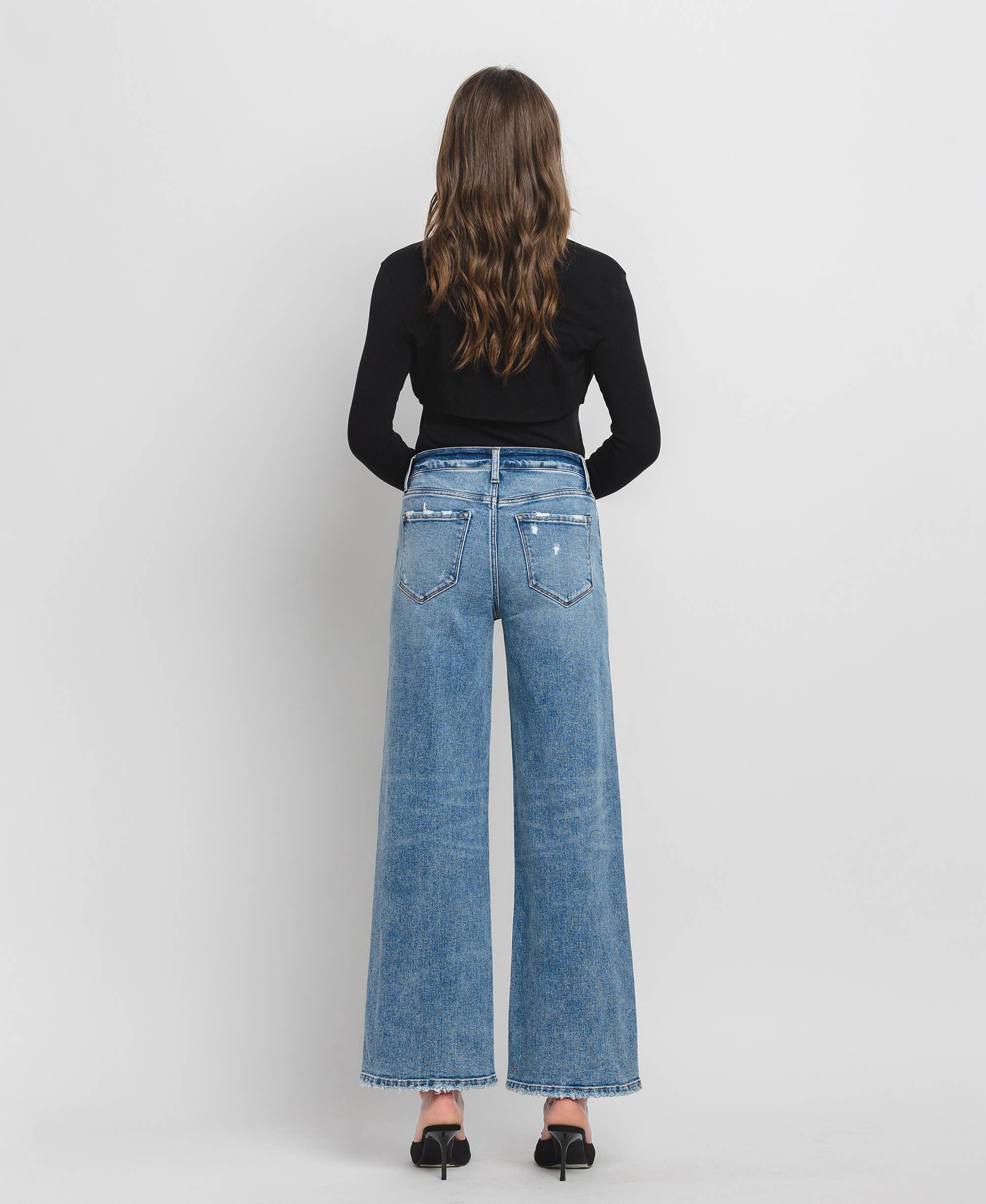 Flying Monkey - HIgh Rise Wide Leg Jeans - Rosie Karma