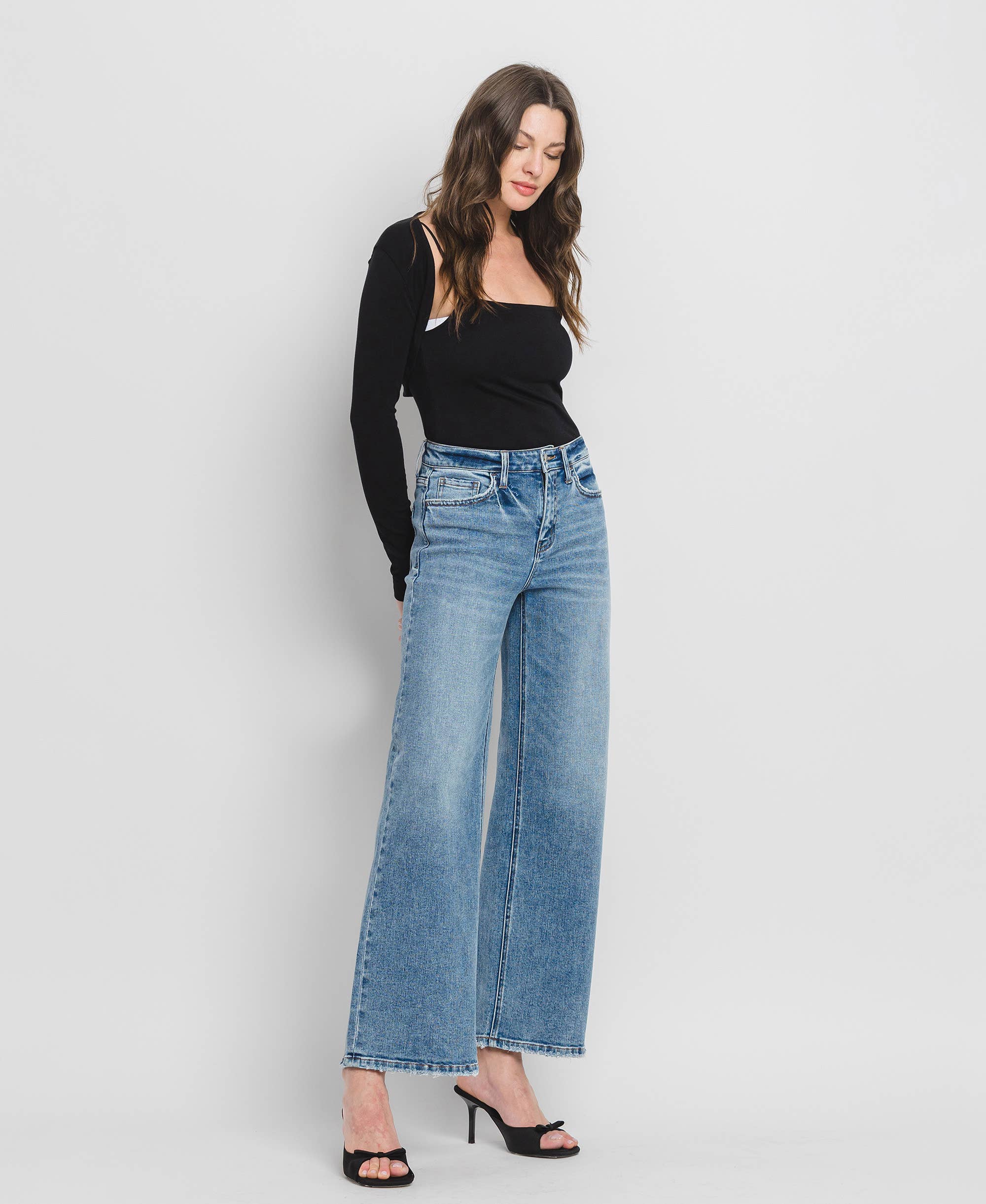 Flying Monkey - HIgh Rise Wide Leg Jeans - Rosie Karma