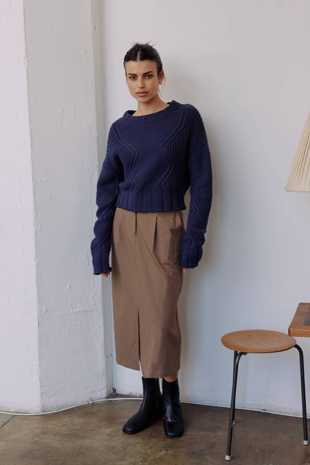All Row Sadie Sweater | Textured Cropped Sweater - Rosie Karma