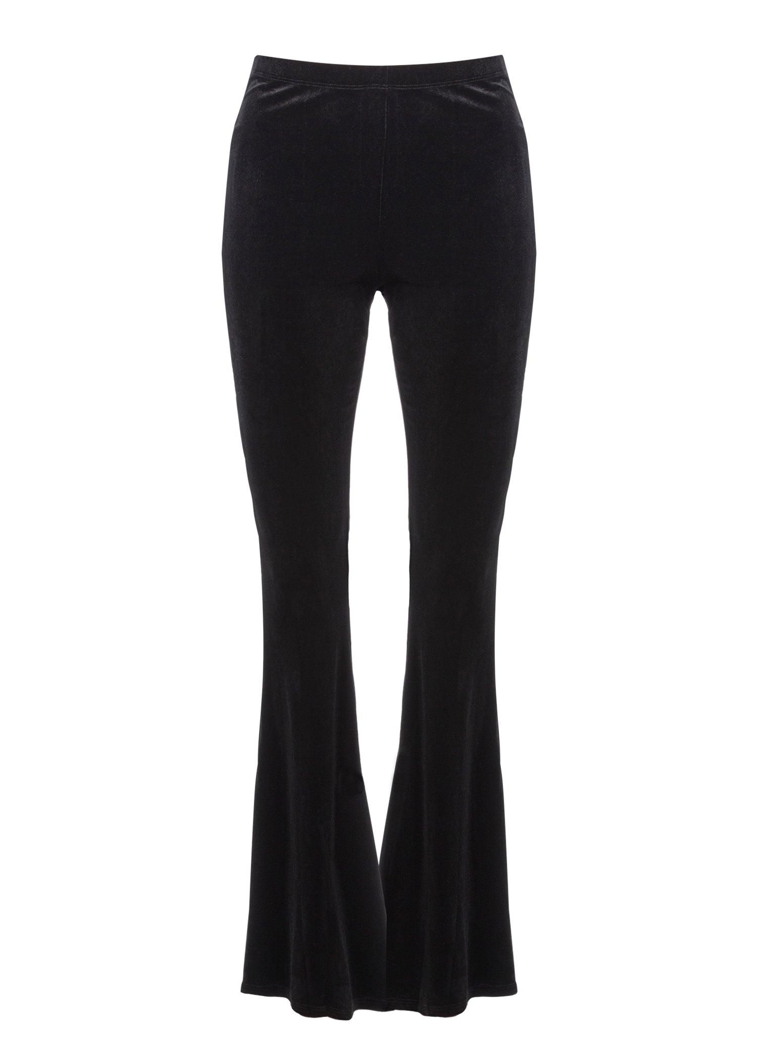 Black flared pants on a white background