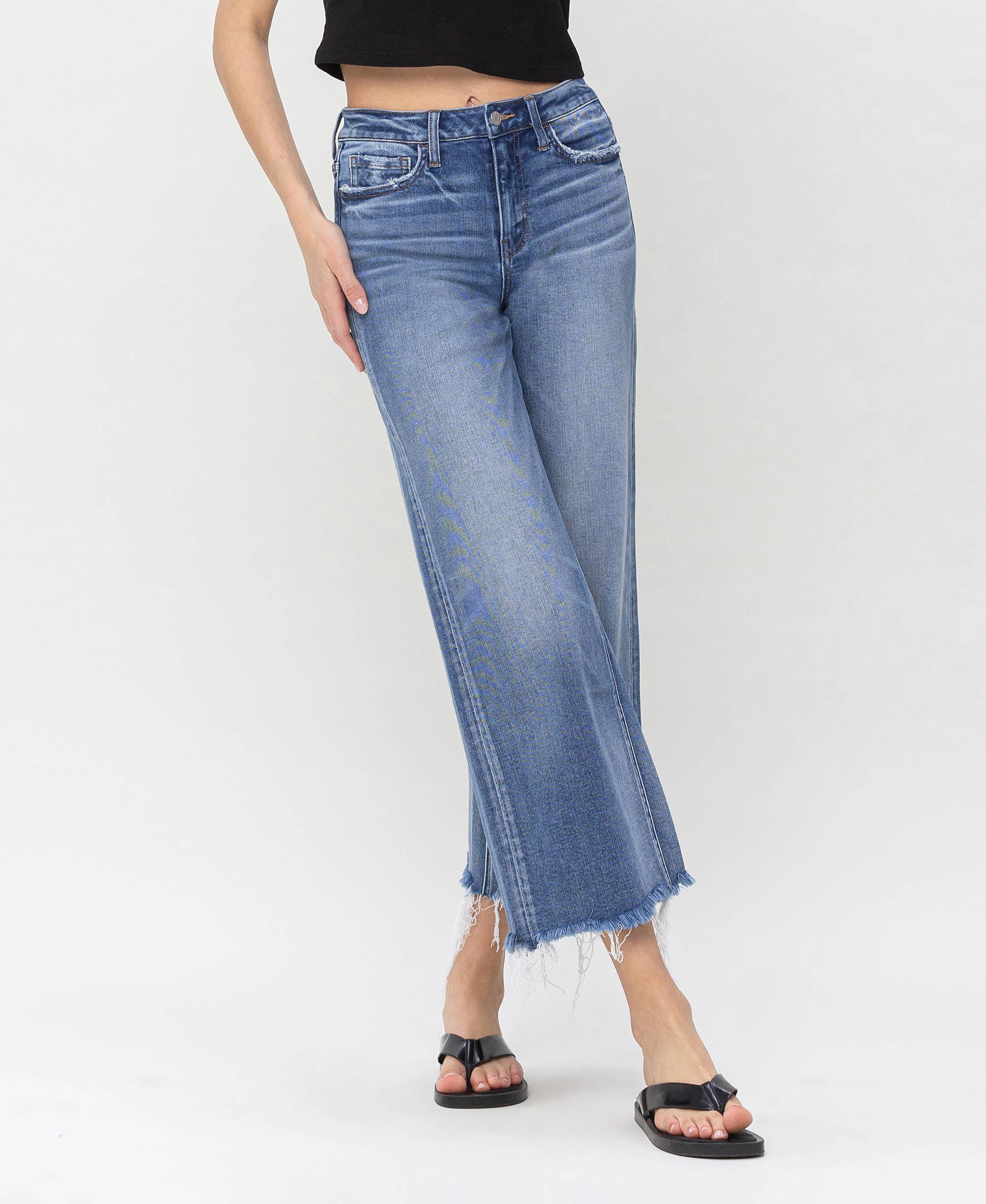 Flying Monkey - High Rise Crop Wide Leg Jeans: Sagacity - Rosie Karma