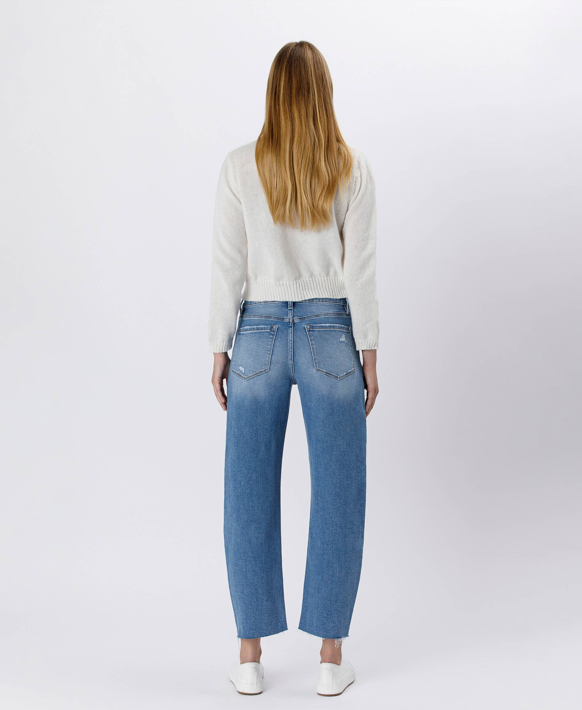 Lovervet by VERVET High Rise Mild Barrel Jeans: Her Possession - Rosie Karma