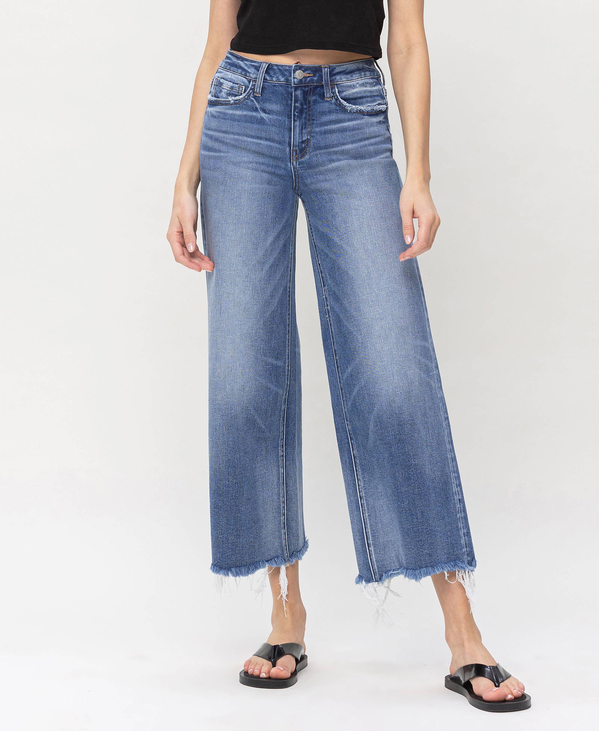 Flying Monkey - High Rise Crop Wide Leg Jeans: Sagacity - Rosie Karma