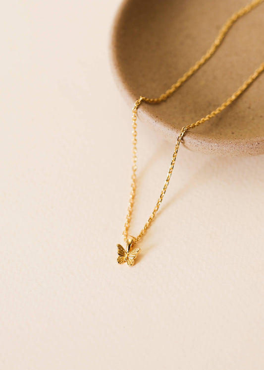 Gold Butterfly Pendant Necklace