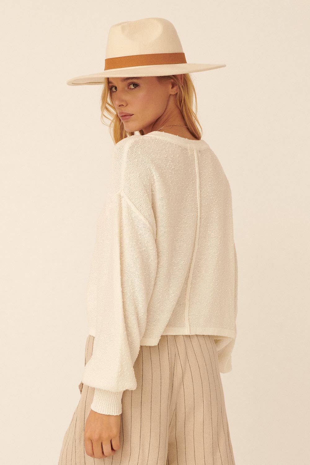 Cream Casual Sweater