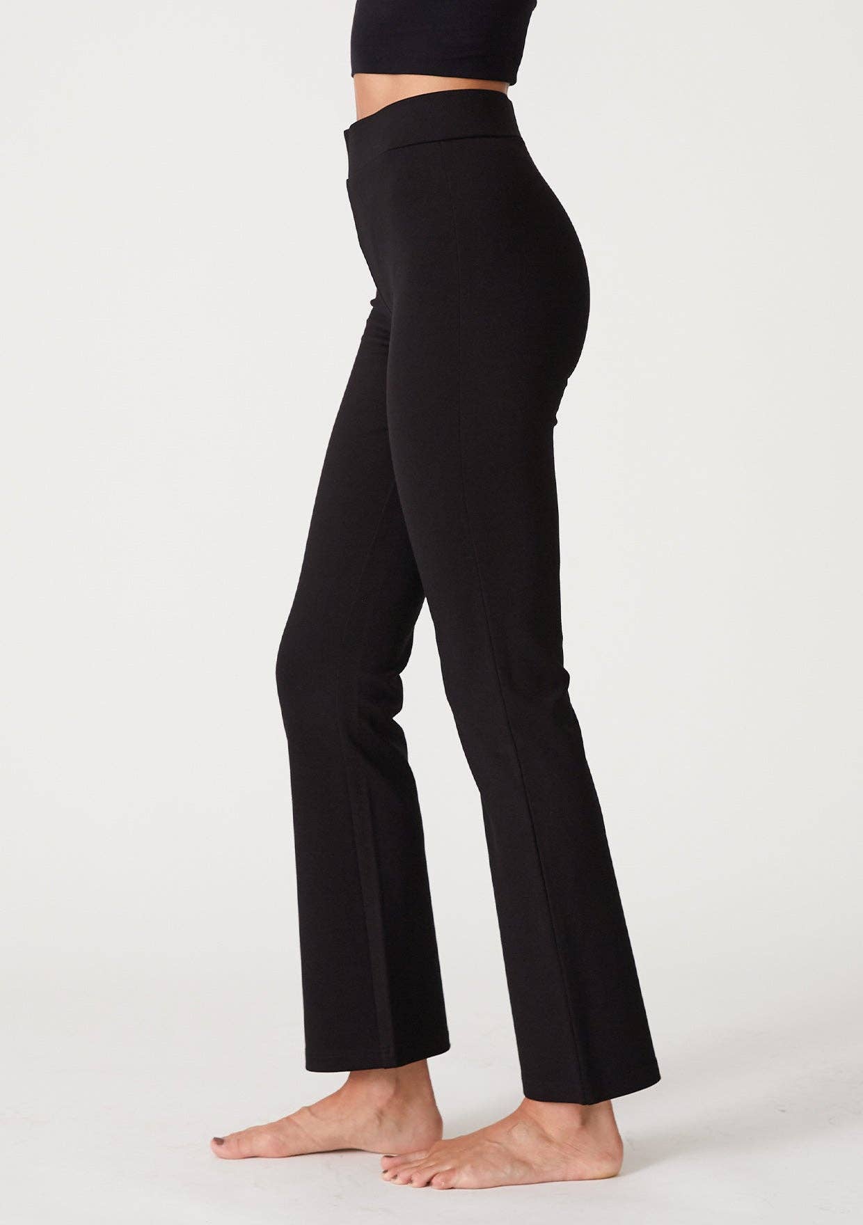 Lovestitch Solid Ponte Flared Legging: Black - Rosie Karma