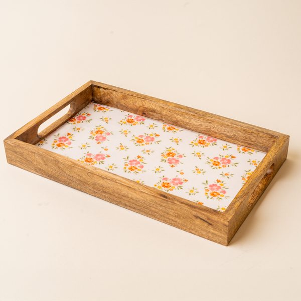 The Darling Effect Rectangle Wood Enamel Tray-Endless Daydream Cream