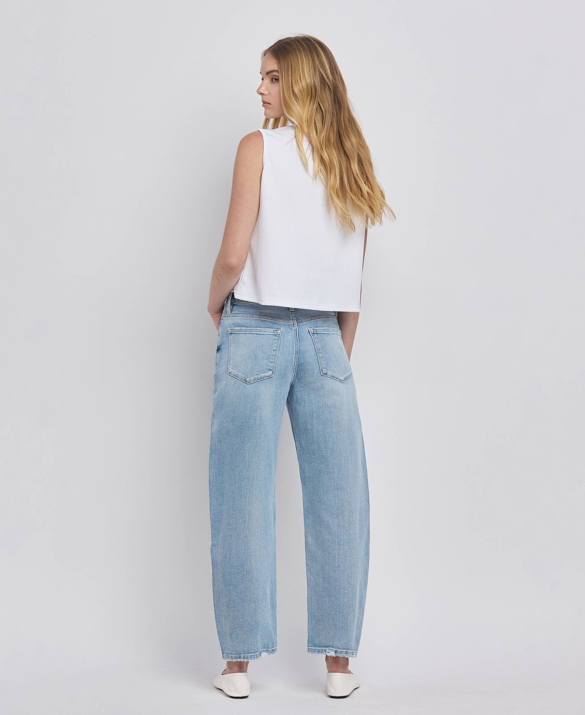 Lovervet by VERVET High Rise Barrel Leg Jeans - Rosie Karma