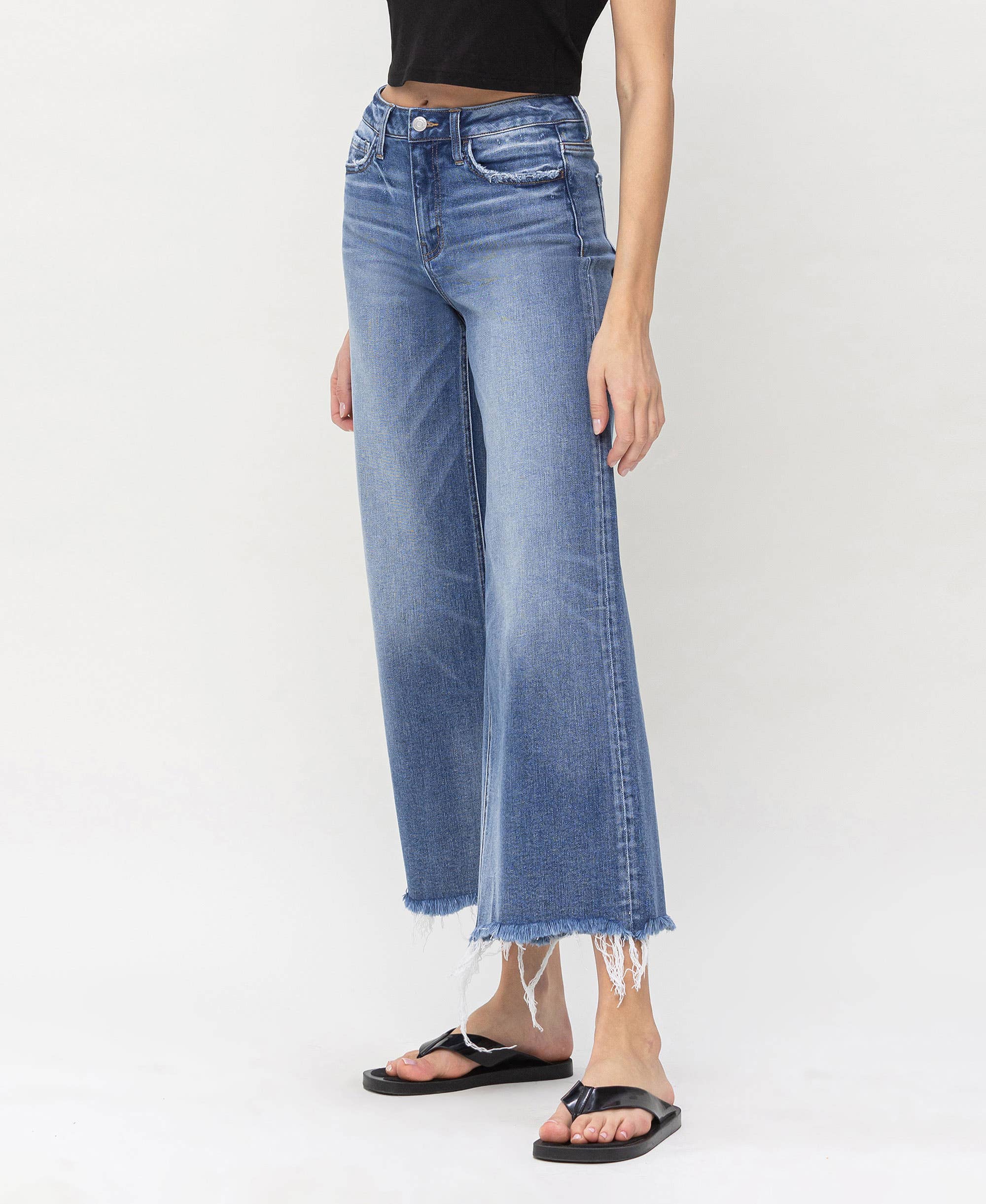 Flying Monkey - High Rise Crop Wide Leg Jeans: Sagacity - Rosie Karma
