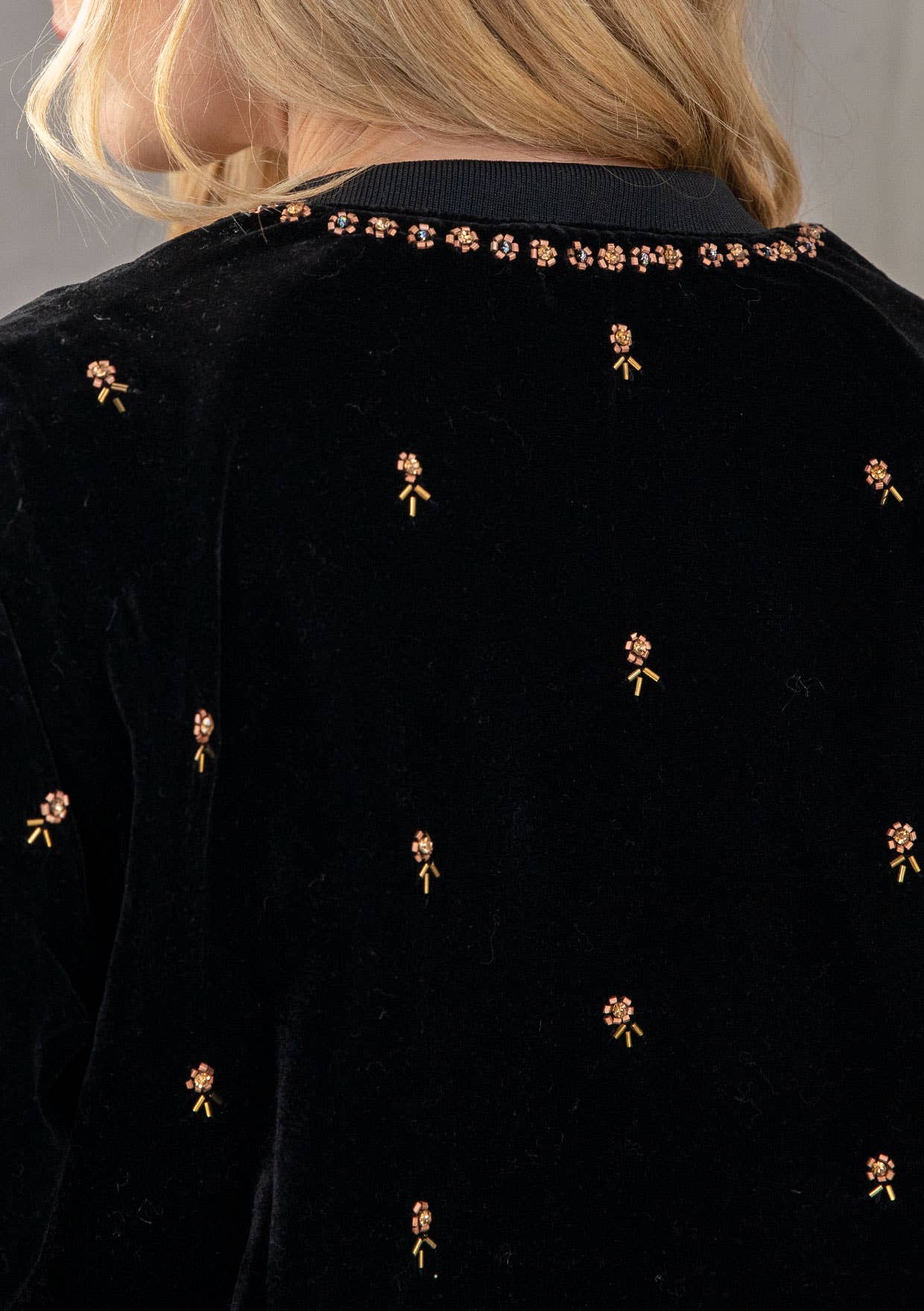 Lovestitch Beaded Velvet Bomber Jacket - Rosie Karma