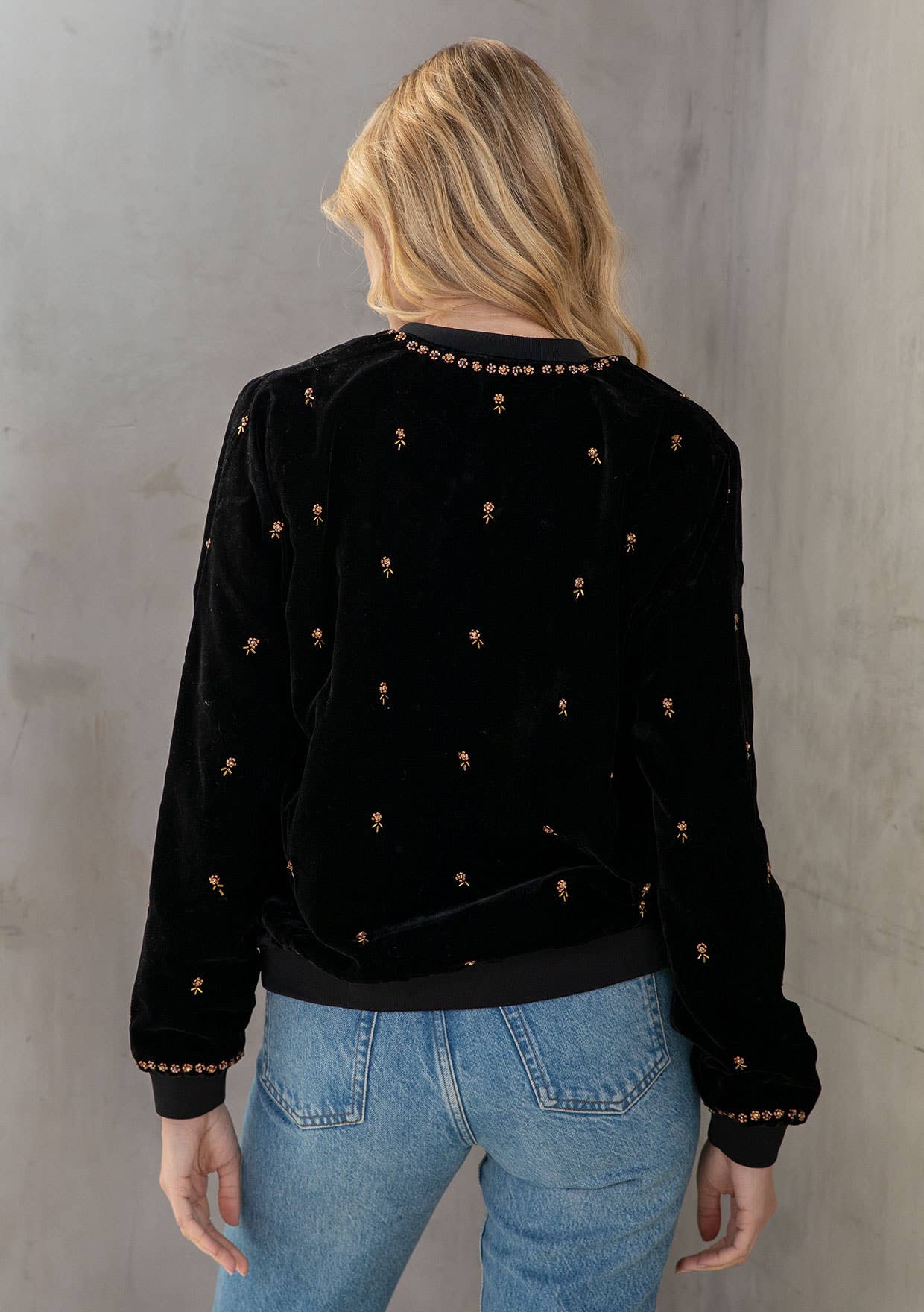 Lovestitch Beaded Velvet Bomber Jacket - Rosie Karma