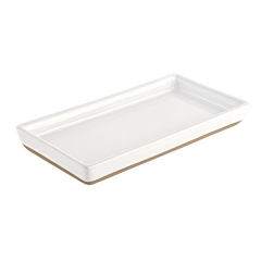 White ceramic tray on a transparent background