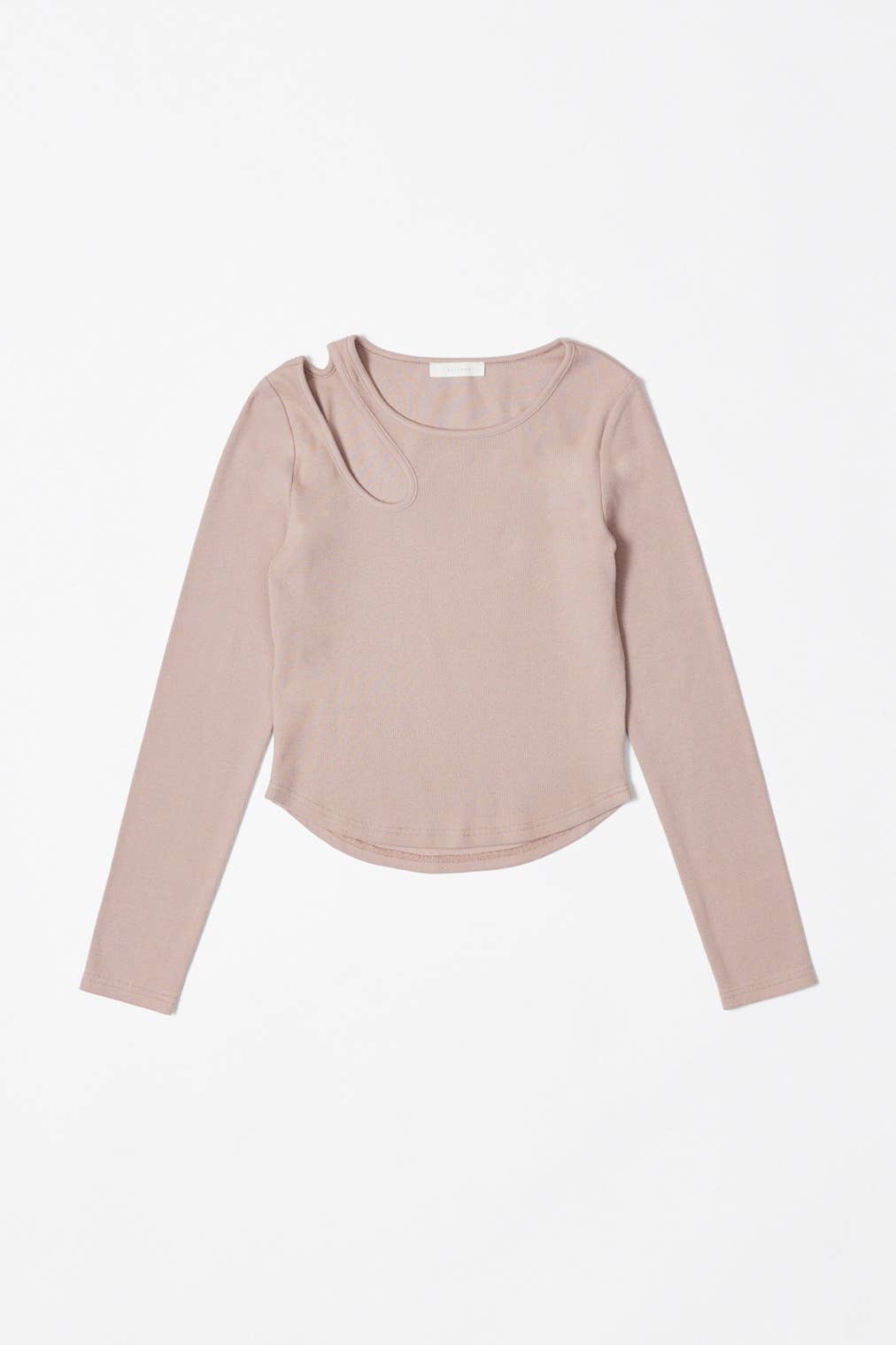 All Row Demi Top | Cut Out Shoulder Long Sleeve Top - Rosie Karma