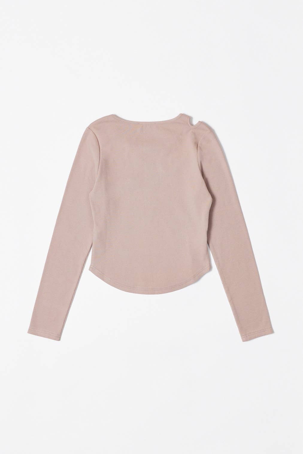 All Row Demi Top | Cut Out Shoulder Long Sleeve Top - Rosie Karma