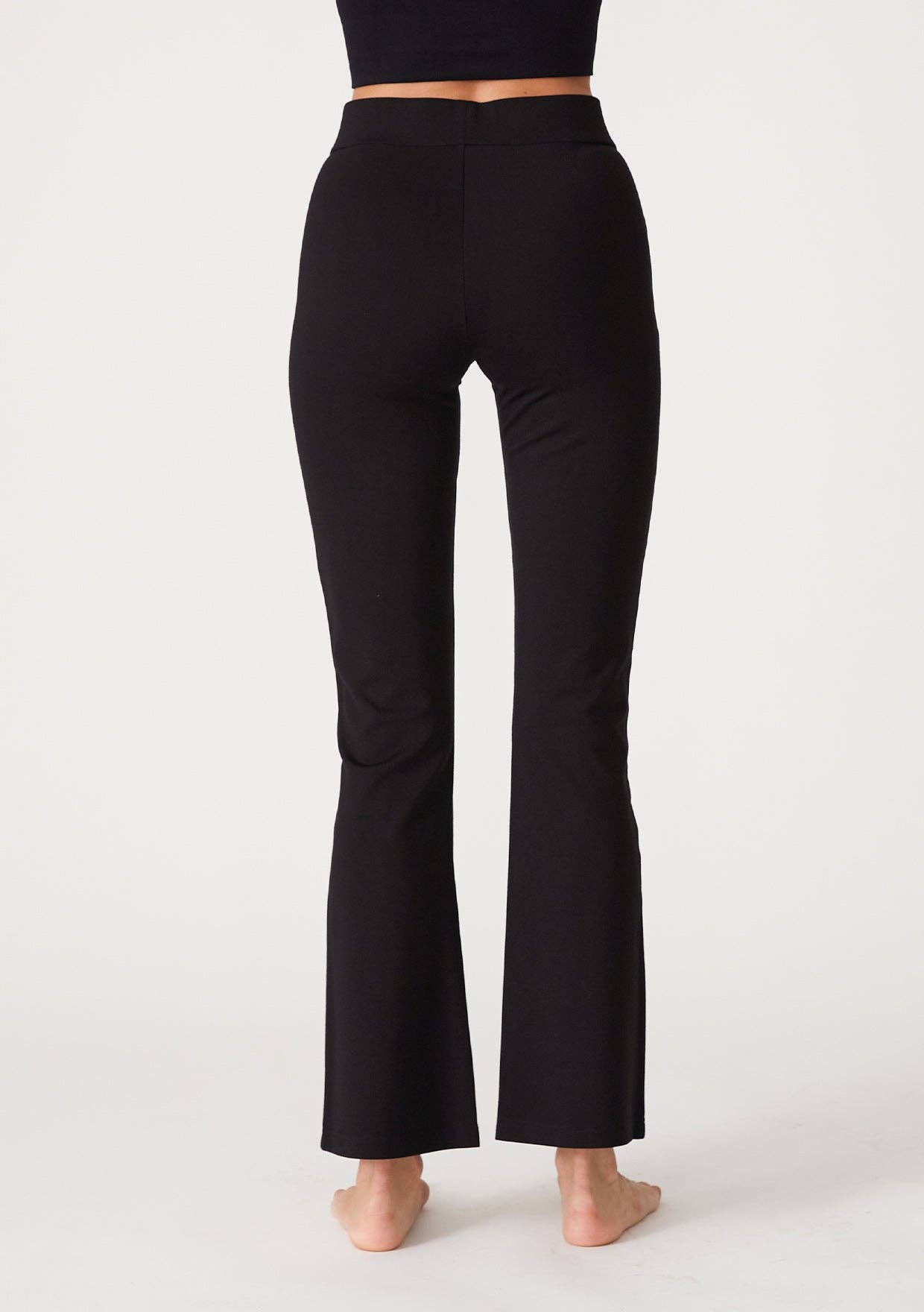 Lovestitch Solid Ponte Flared Legging: Black - Rosie Karma