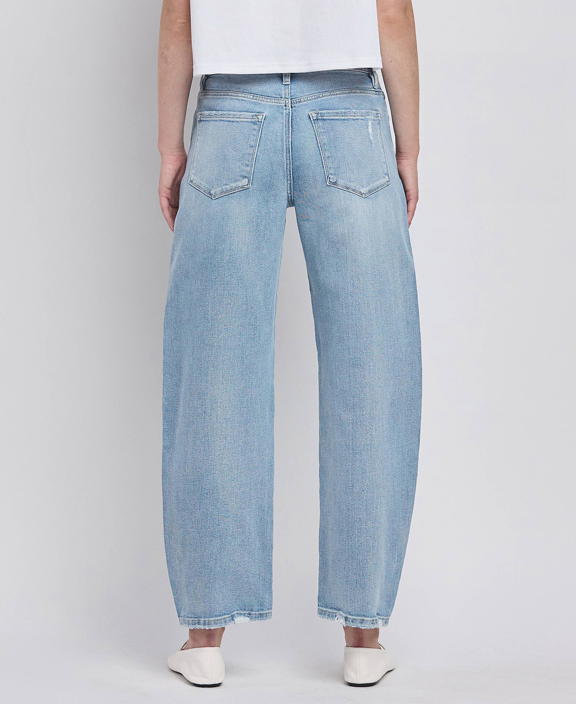 Lovervet by VERVET High Rise Barrel Leg Jeans - Rosie Karma
