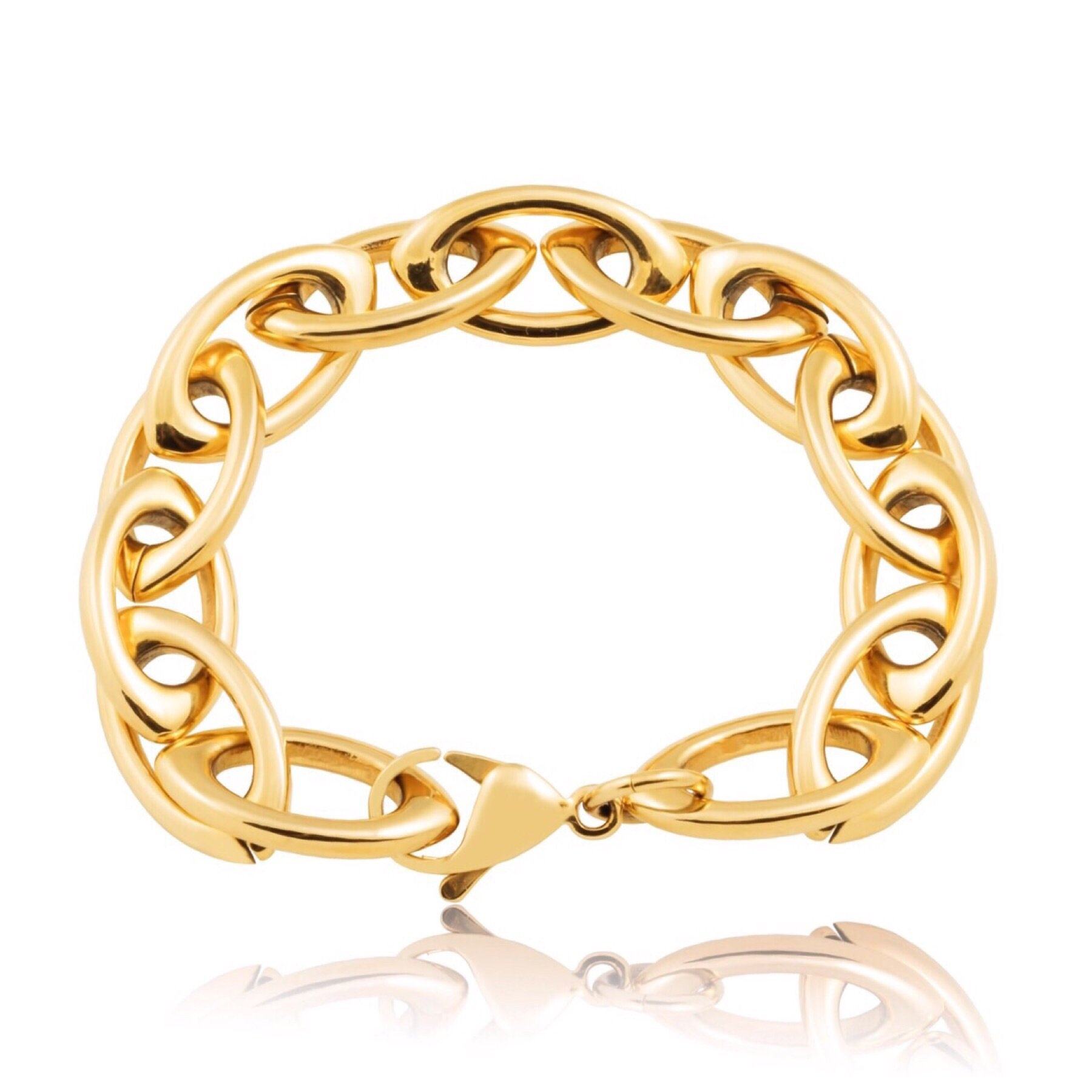 Gold oval link bracelet