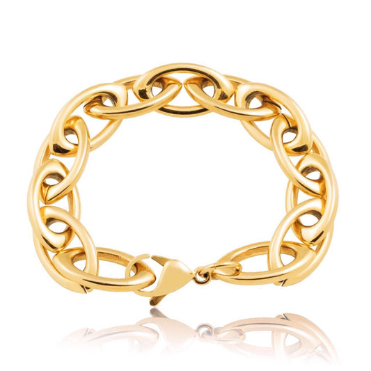 Gold oval link bracelet
