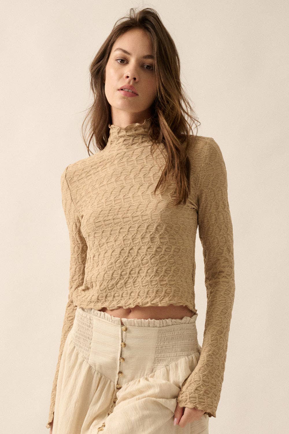 Promesa Geometric-Lace Knit Top - Rosie Karma