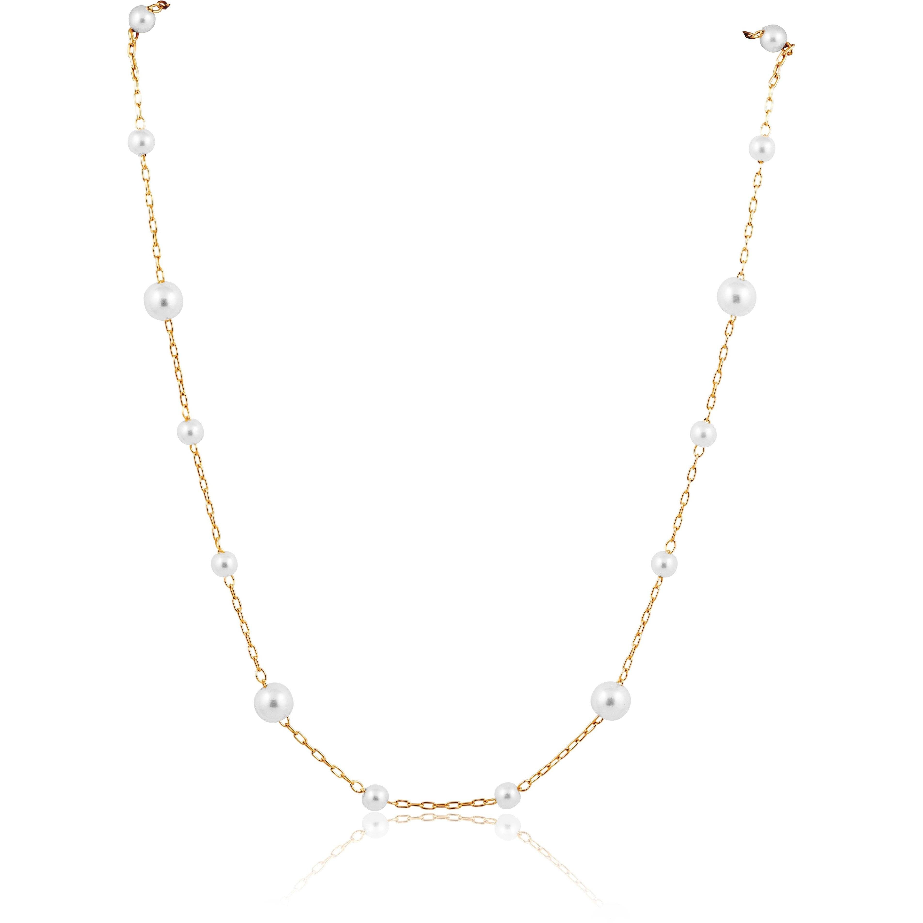 gold necklace with pearls