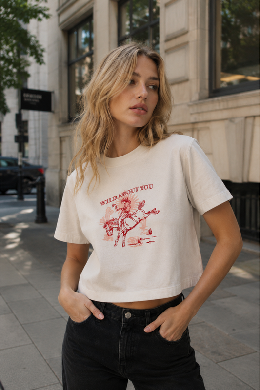 Wild About You Cowboy Cropped Western Graphic Tee