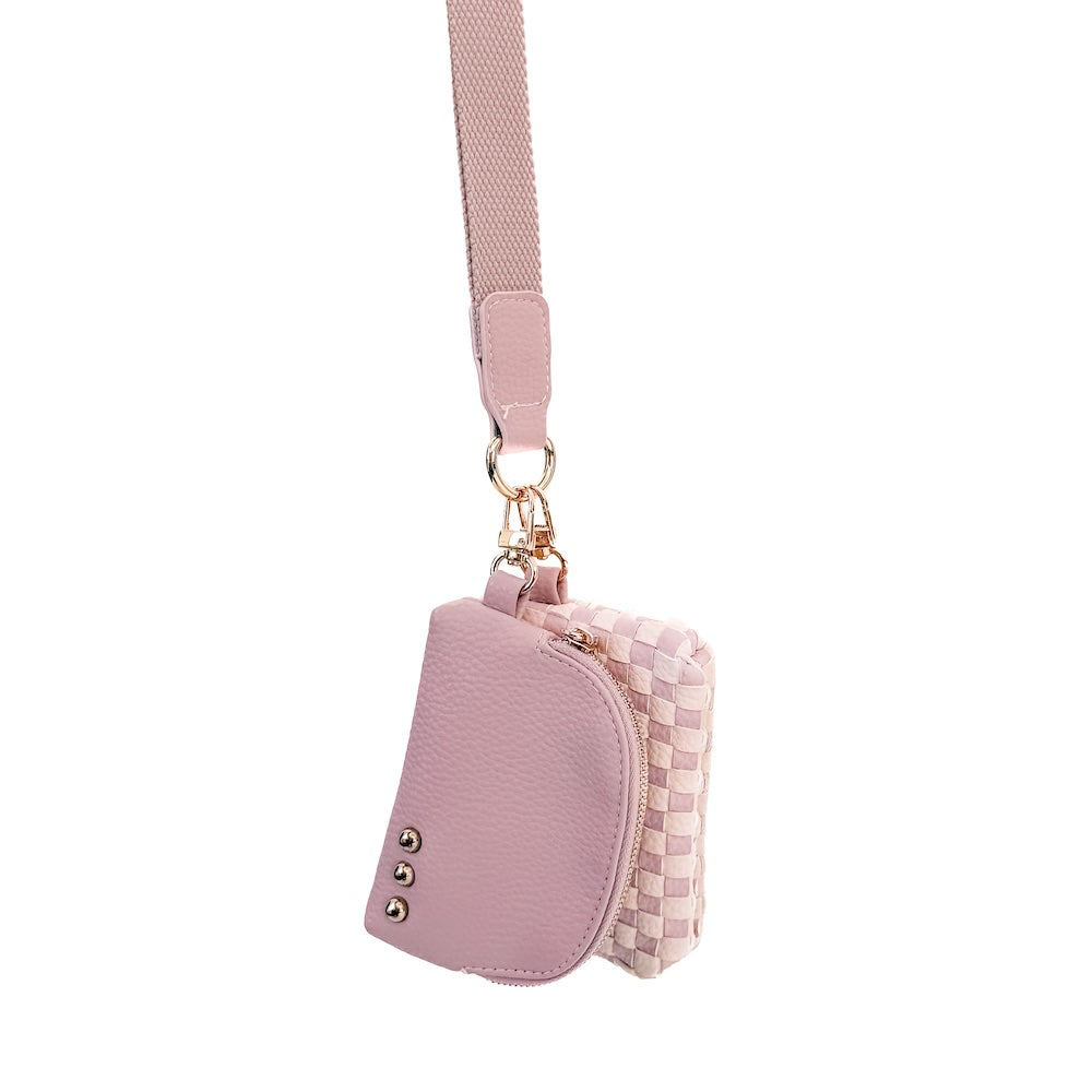 Wonderlust Woven Dual Pouch Wristlet – Hands-Free Woven Wallet Bag in 6 Colors